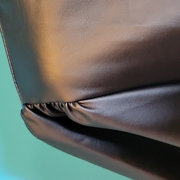 Cotton Bleu Faux Leather Puff Sleeve - Picture 2 of 3